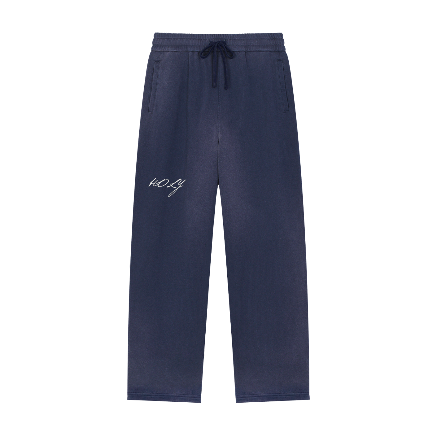Sun Fade Raw Edge Straight-Leg Sweatpants