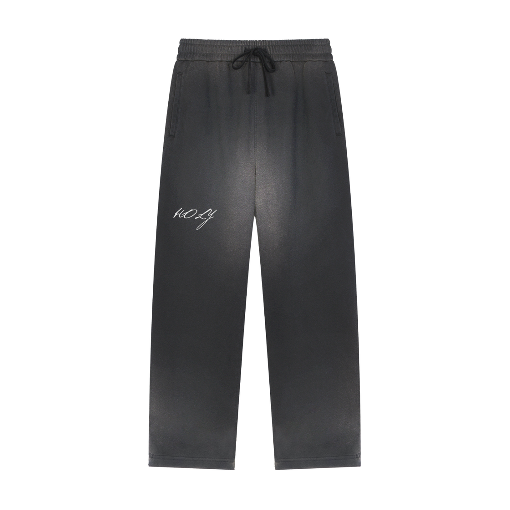 Sun Fade Raw Edge Straight-Leg Sweatpants