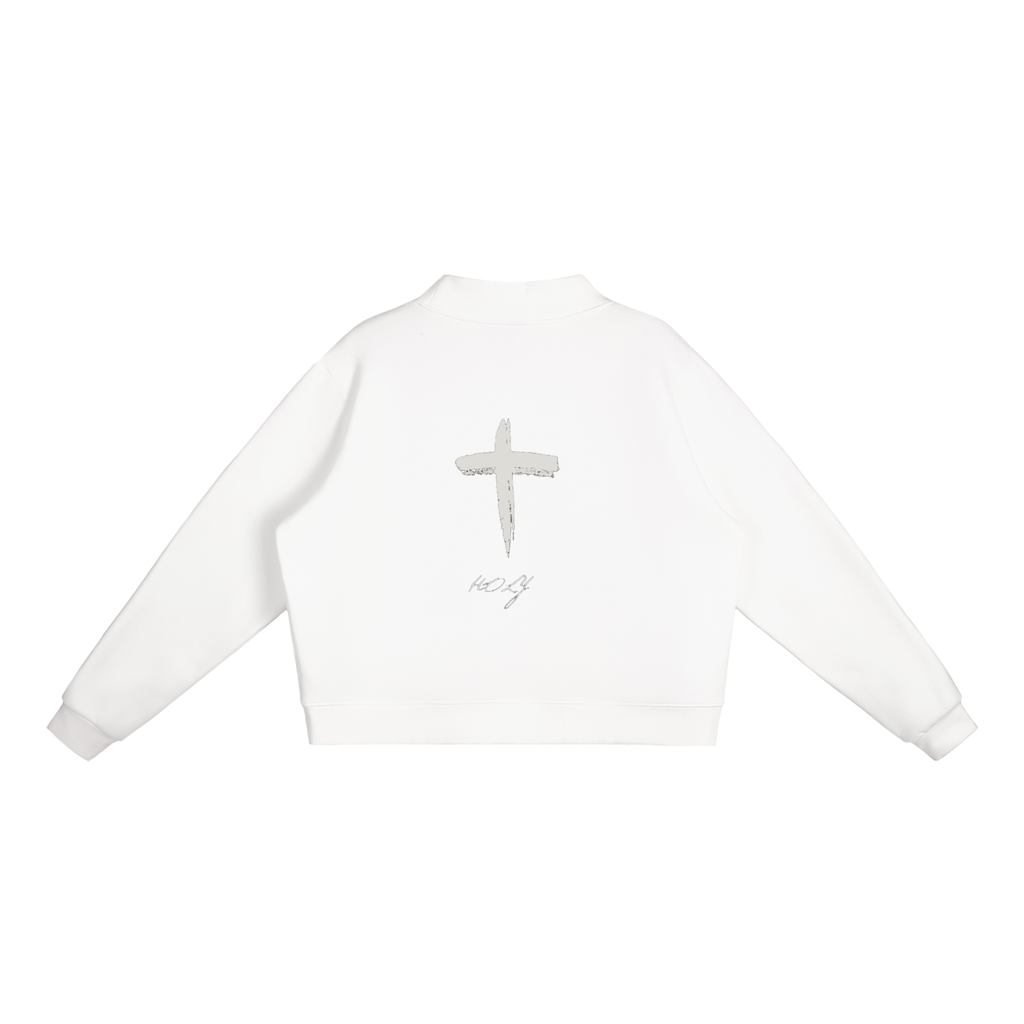 Essential Fleece Mock-Neck Crew Sweatshirt