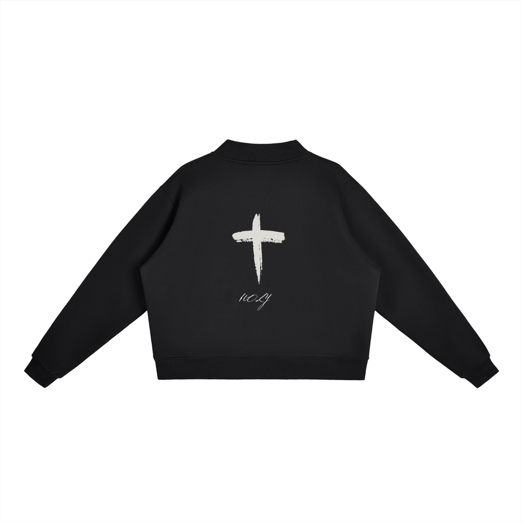 Essential Fleece Mock-Neck Crew Sweatshirt