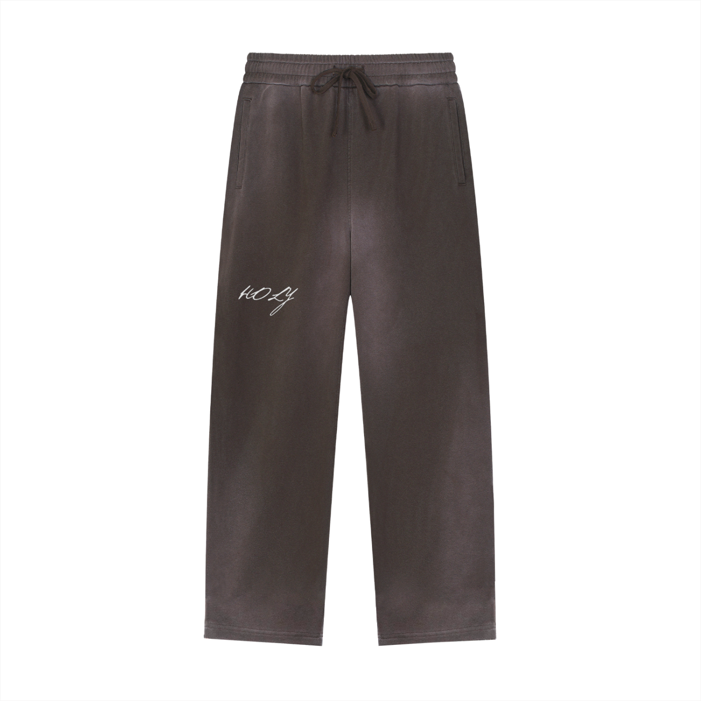 Sun Fade Raw Edge Straight-Leg Sweatpants