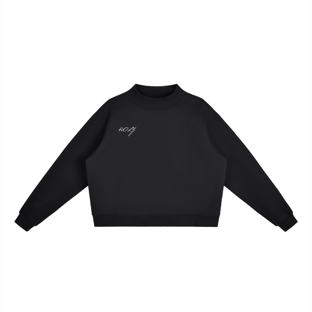 Essential Fleece Mock-Neck Crew Sweatshirt