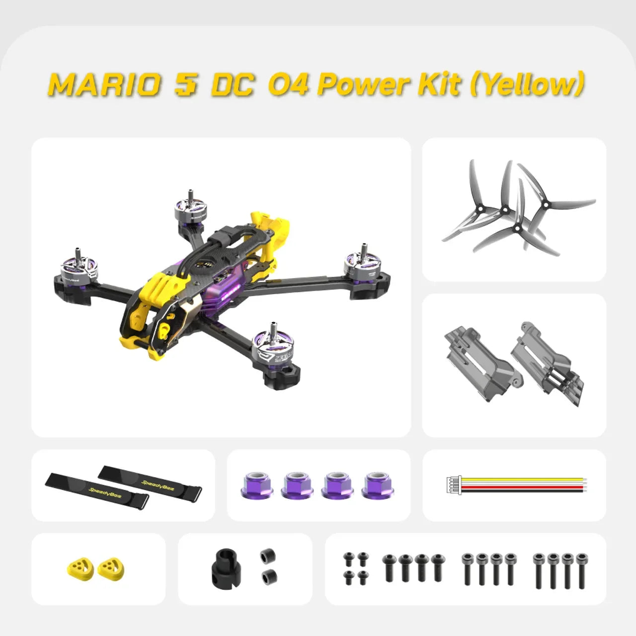 SpeedyBee Mario 5 DC/XH O4 PRO Air Unit  FPV 5Inch Drone 6S-Lipo with F405 V4 55A Stack Bee Storm 2306.5 PRO 1880KV