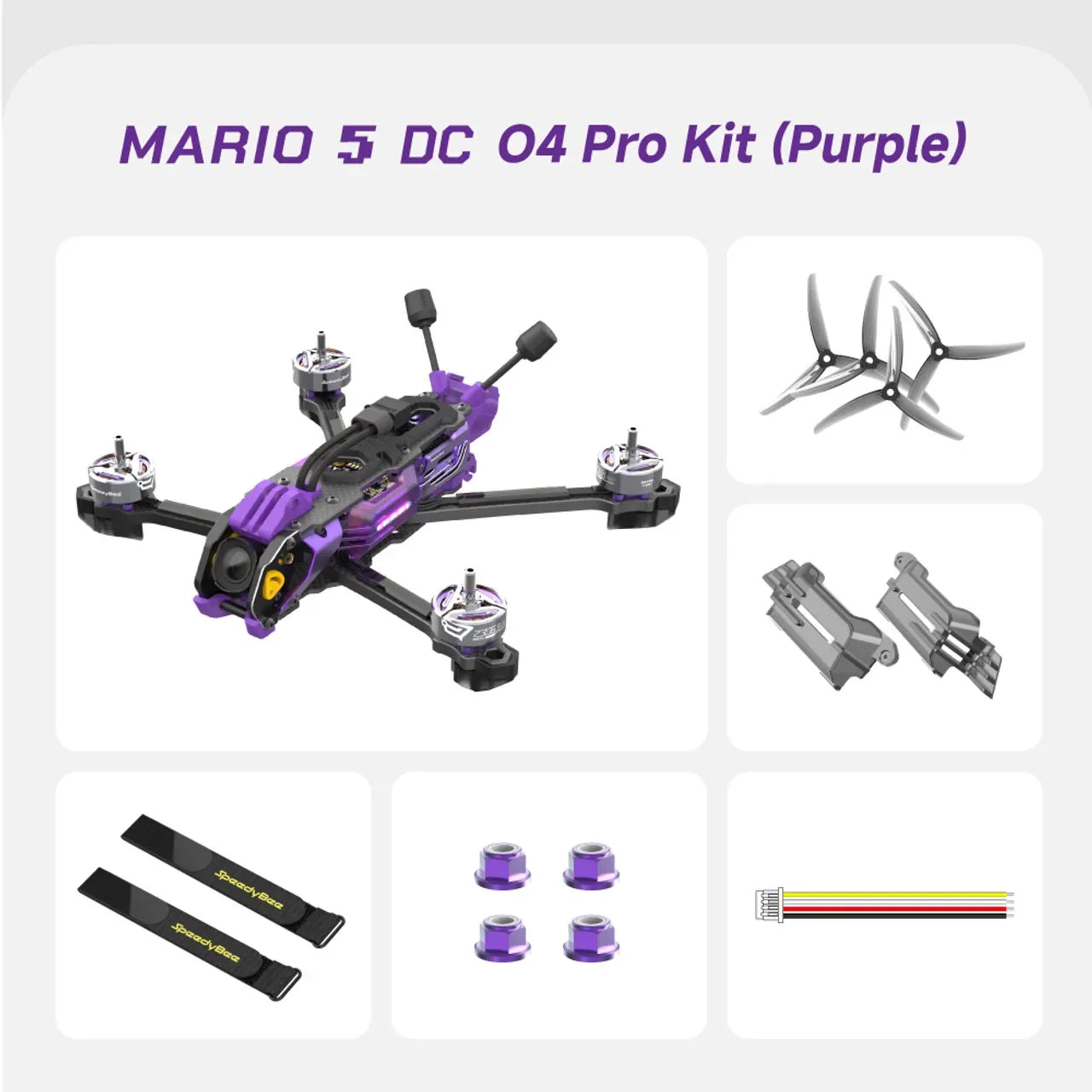SpeedyBee Mario 5 DC/XH O4 PRO Air Unit  FPV 5Inch Drone 6S-Lipo with F405 V4 55A Stack Bee Storm 2306.5 PRO 1880KV