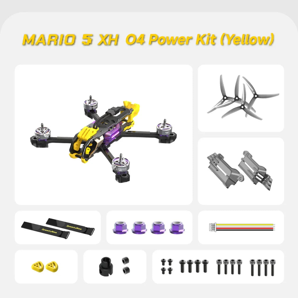 SpeedyBee Mario 5 DC/XH O4 PRO Air Unit  FPV 5Inch Drone 6S-Lipo with F405 V4 55A Stack Bee Storm 2306.5 PRO 1880KV