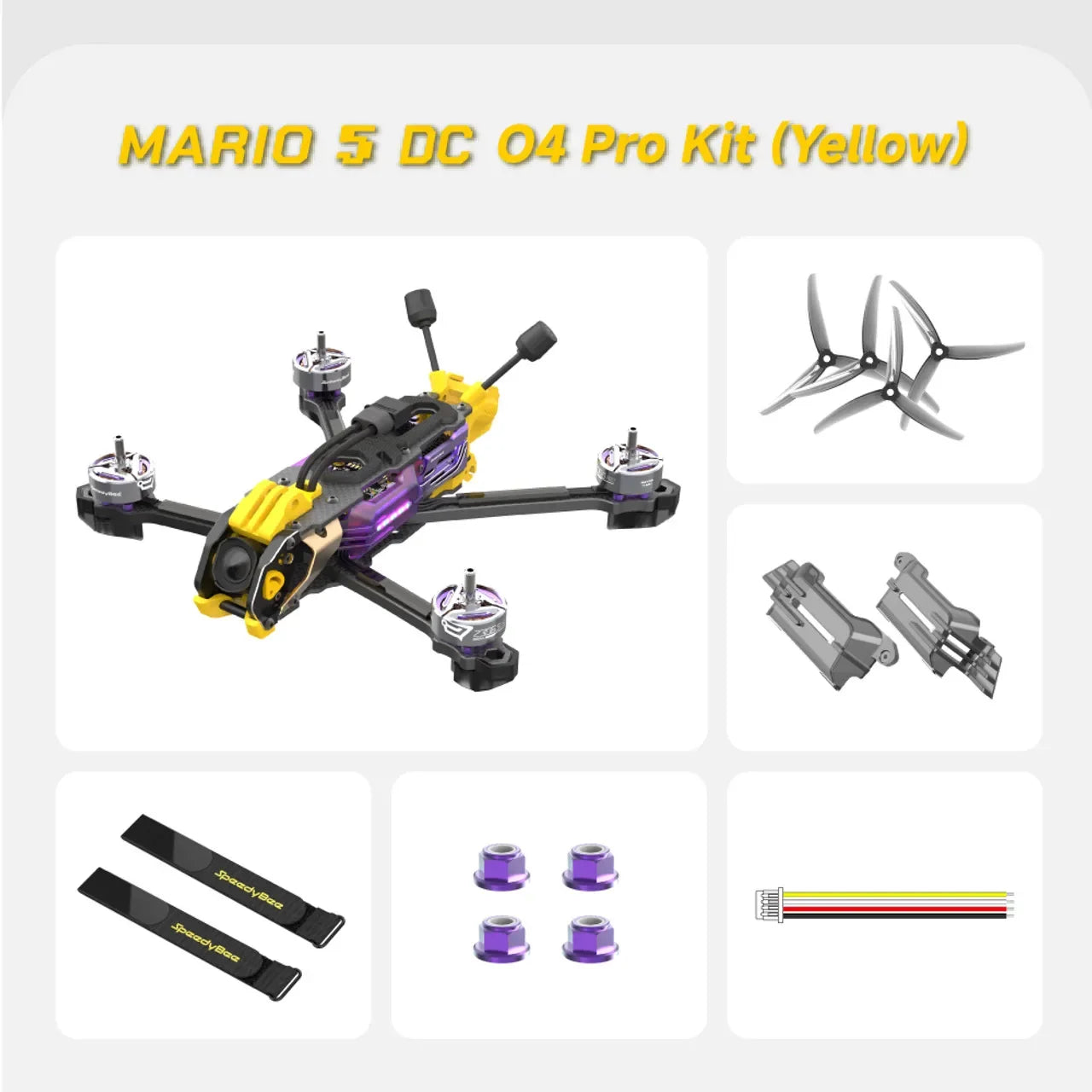 SpeedyBee Mario 5 DC/XH O4 PRO Air Unit  FPV 5Inch Drone 6S-Lipo with F405 V4 55A Stack Bee Storm 2306.5 PRO 1880KV