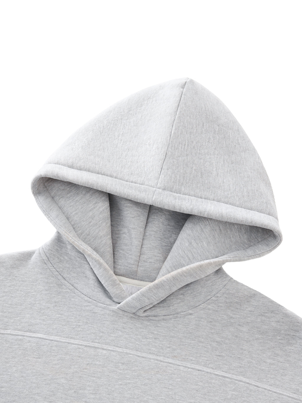 Contrast-Stitched Boxy Fleece Hoodie